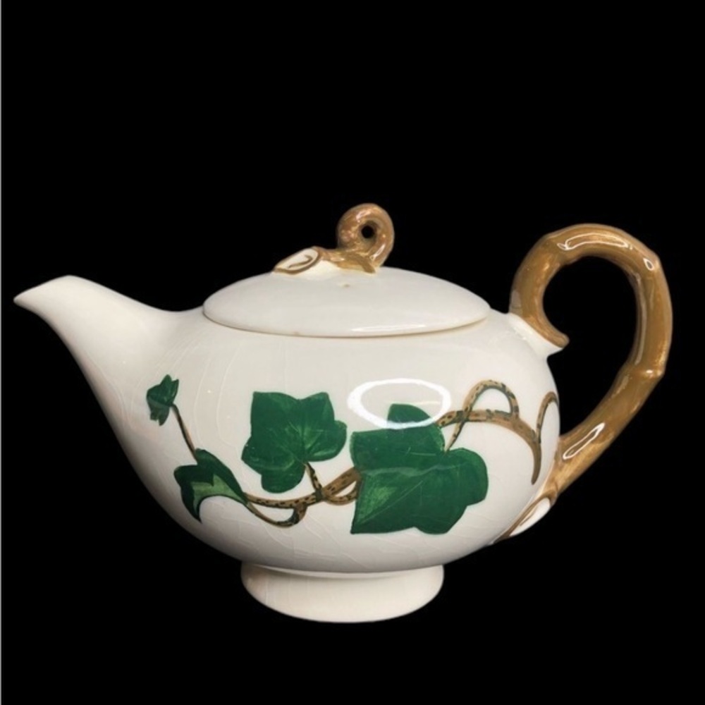 VTG Metlox Pottery CALIFORNIA IVY Poppytrail Large 10 1/2” Teapot in EUC